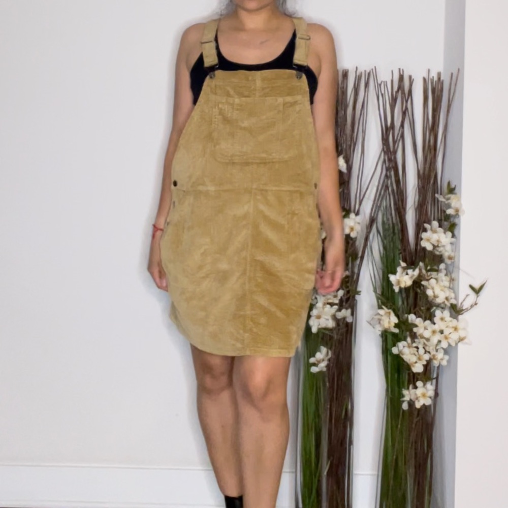 LARGE overalls skirt/courdoroy